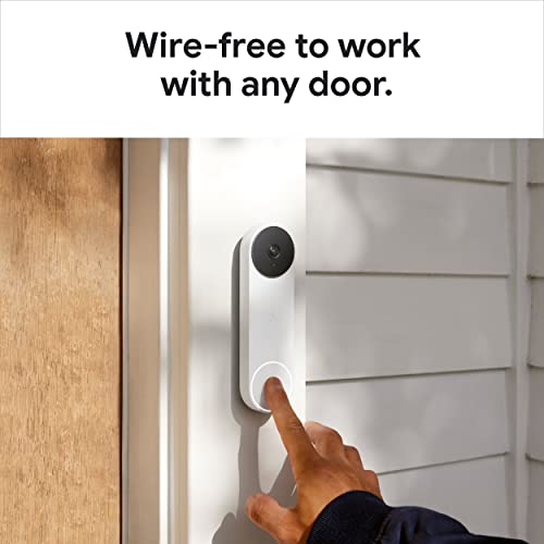 Google Nest Doorbell (Wired, 2nd Gen) - Wired Video Doorbell Camera - Doorbell Security Camera - Snow