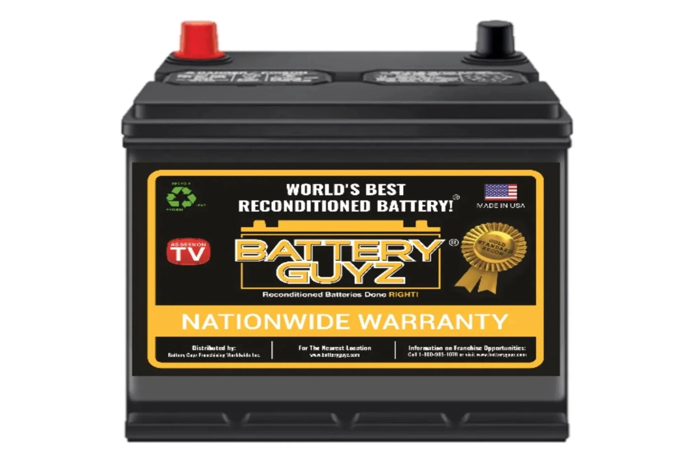 Battery Guyz Reconditioned Lead Acid Automotive Battery, Group Size 121R, 12 Volt, 600 CCA - Curated Treasures Market