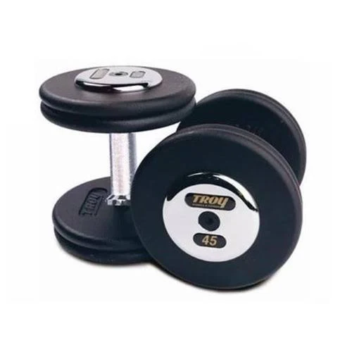 Troy Barbell Pfd-065c Black Troy Pro-Style Cast Dumbbells - Chrome Endplates - 65 lbs. - Sold as Pairs
