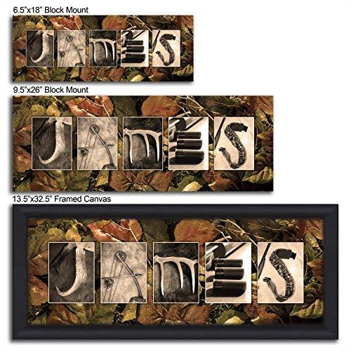 Personalized Hunting Name Art - Lodge, Hunter, Cabin, Man Cave, Decor. (Block Mount - 9.5 x 26)