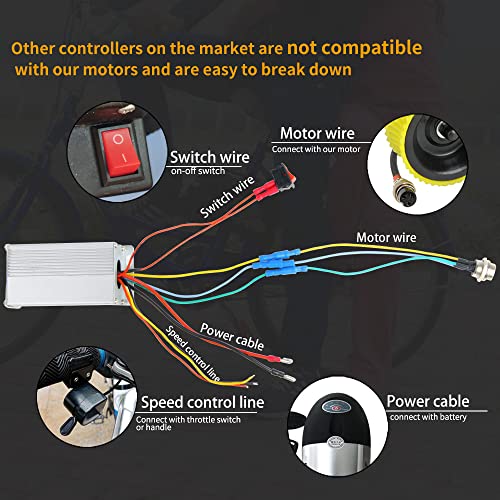 BAIZIFU DIY Electric Bike Conversion kit 250W Brushless Motor and Controller,Electric Bike Booster kit Waterproof Ebike Conversion Kit Friction Drive Bicycle Kit
