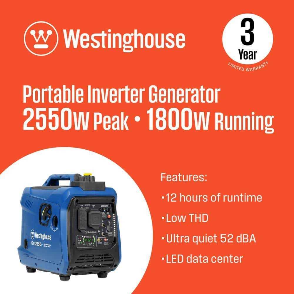 Westinghouse 2550 Peak Watt Super Quiet Lightweight Portable Inverter Generator