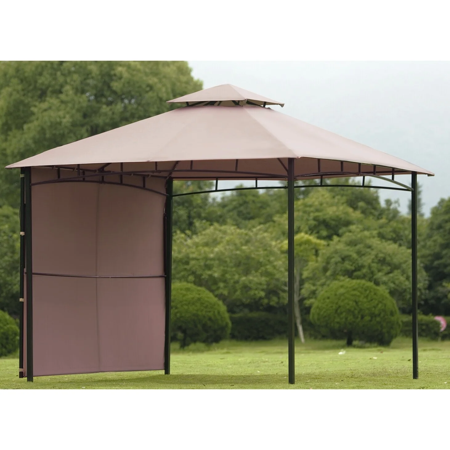 Outdoor Grill Canopy, BBQ Gazebo Tent with UV Protection and Extendable Awnin - beige