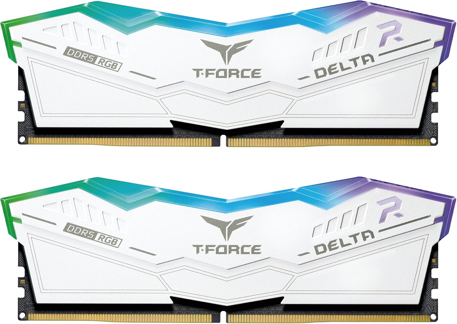 TEAMGROUP T-Force Delta RGB DDR5 32GB Kit (2x16GB) 6400MHz (PC5-51200) CL40 Desktop Memory Module Ram (White) for Z690 - FF4D532G6400HC40BDC01