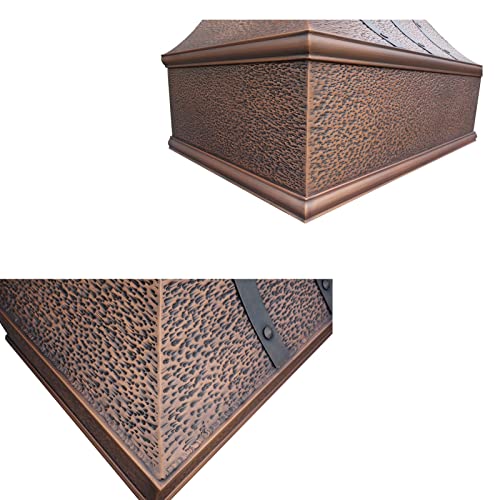 SINDA Copper Range Hood Comes with Professional Liner Insert, High CFM Internal Motor, LED Lights & Baffle Filter, H7HOTR
