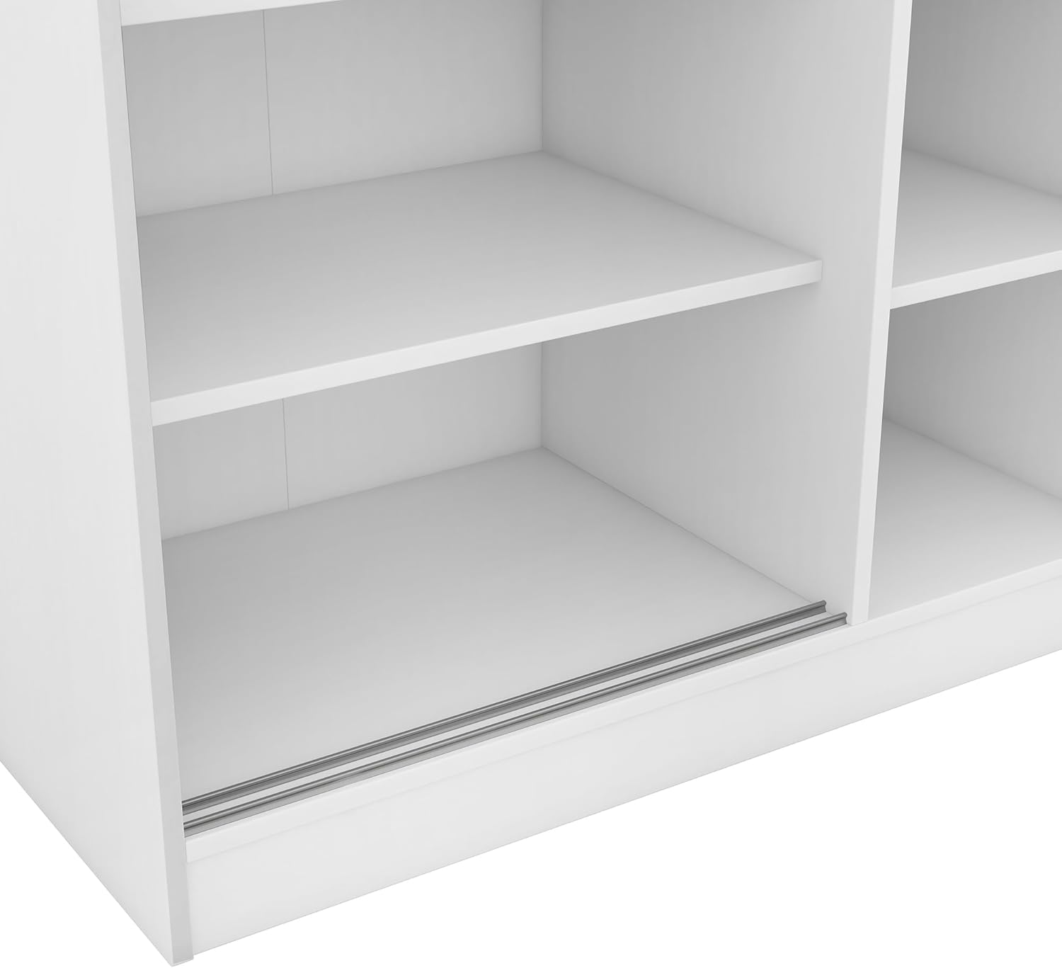 3 Doors Wardrobe Armoire Closet with Storage Shelves and Hanging Rail, Wood Shutter Bedroom Clothes Cabinet Organizer, White