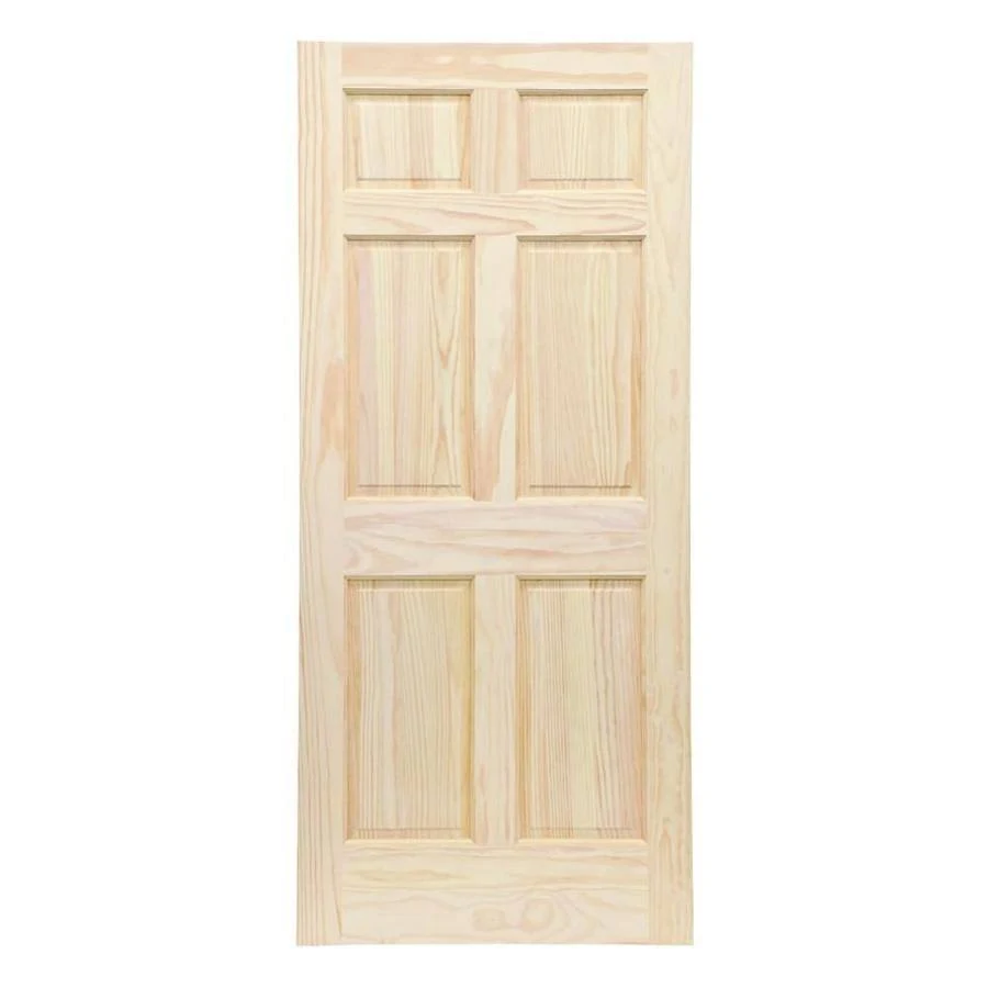 ReliaBilt 30-in x 80-in Clear 6-Panel Solid Core Unfinished Pine Wood Slab Door | Rad 108-30