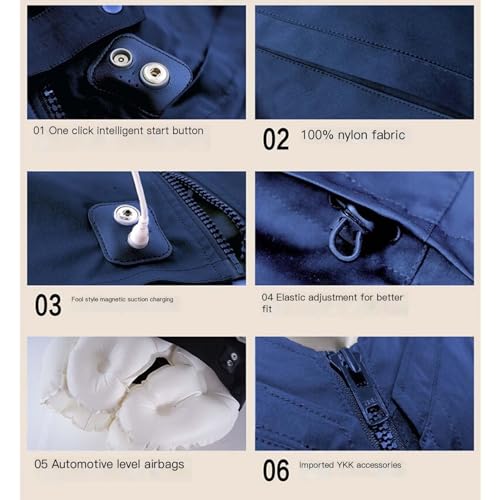 YXYMOTEFLY Anti-fall Airbag Vest For The Elderly Unisex-Adult Adventure Motorcycle Airbag Jacket With Head/neck/tail Airbags