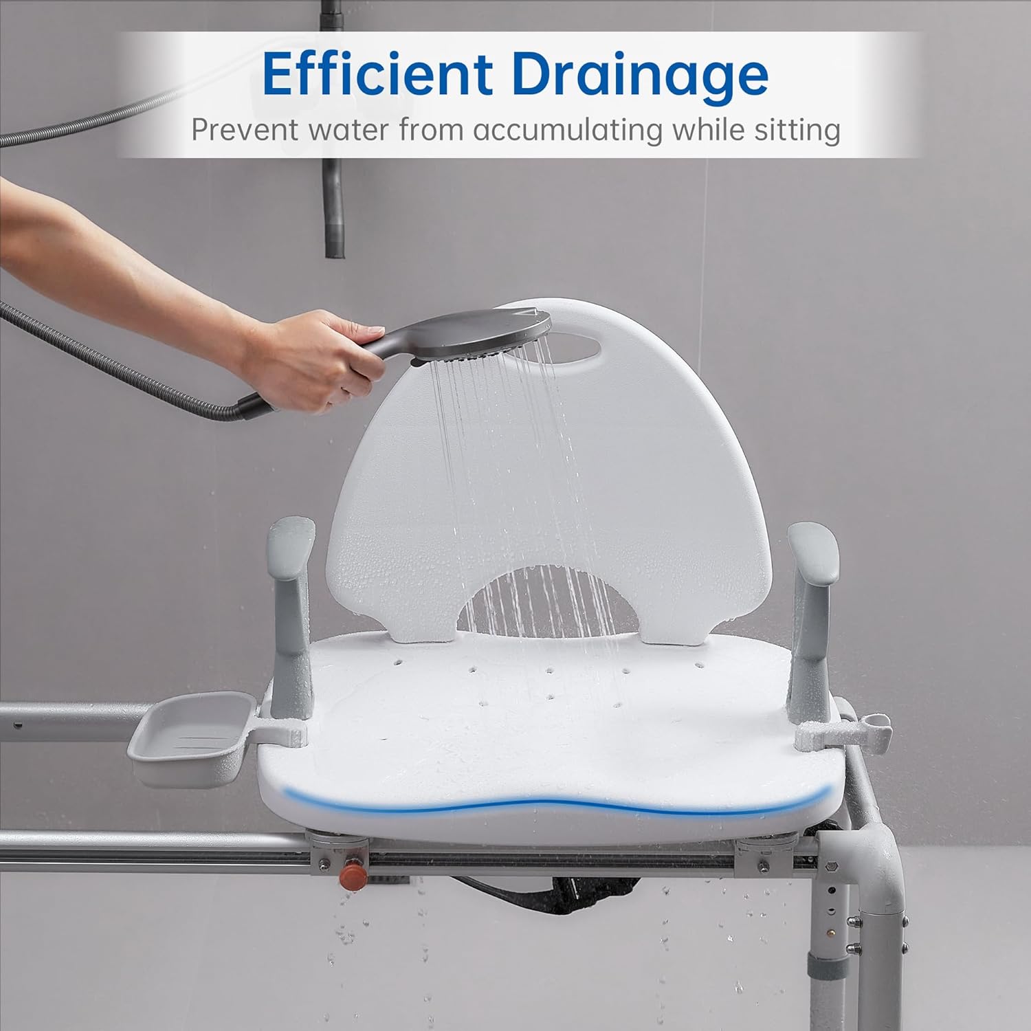Heavy Duty Sliding Transfer Bench, Bathtub Shower Chair and Bath Safety Seat with Non-Slip Suction Cup for Elderly, Disabled and Pregnant