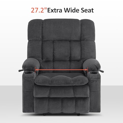 MCombo Dual Motor Power Lift Recliner Chair with Massage and Heat for Elderly People, Infinite Position, USB Ports, Cup Holders, Fabric 7890 (Medium-Regular, Burgundy)