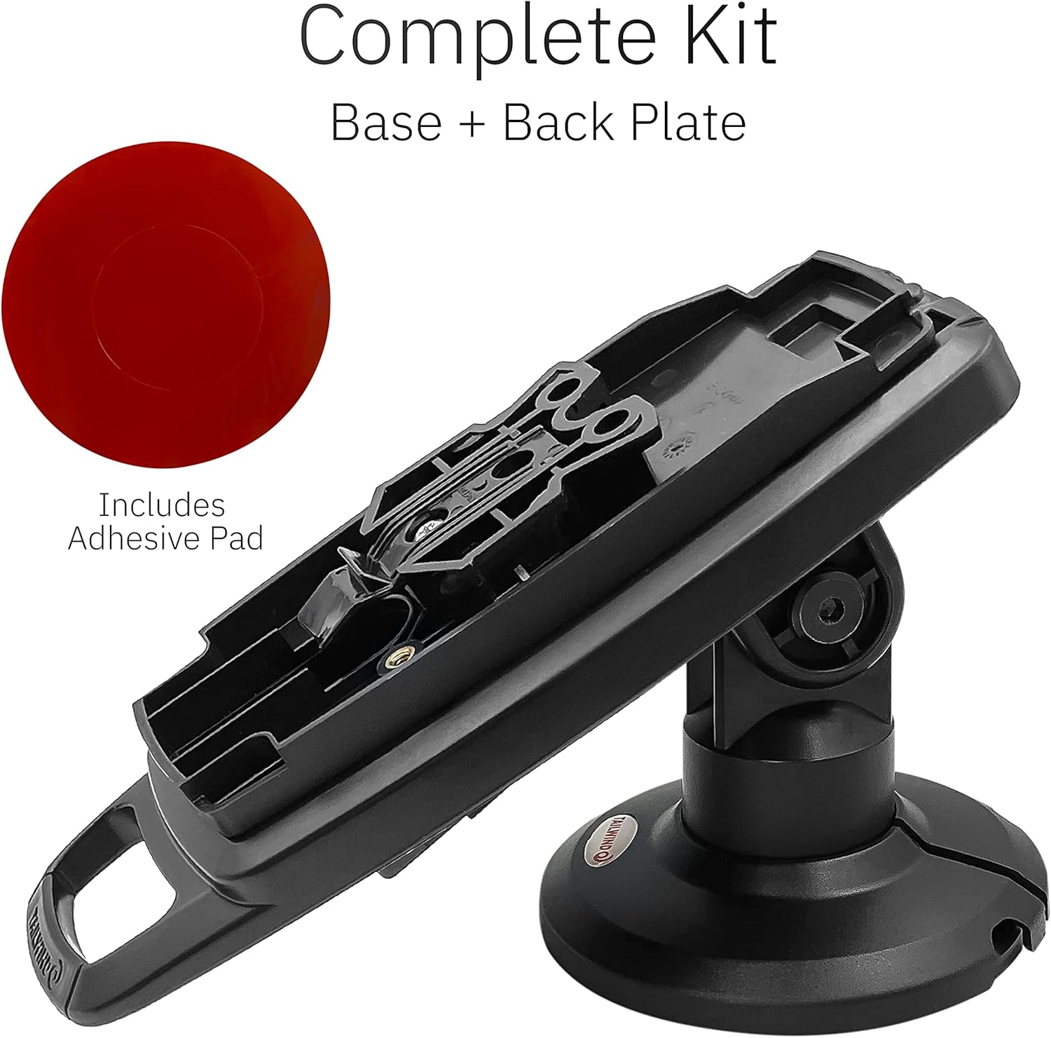 ENS Tailwind Ingenico Lane/3000/7000/8000 3" Latch and Key Lock Compact Pole Mount Terminal Stand, Adhesive Installation, Black