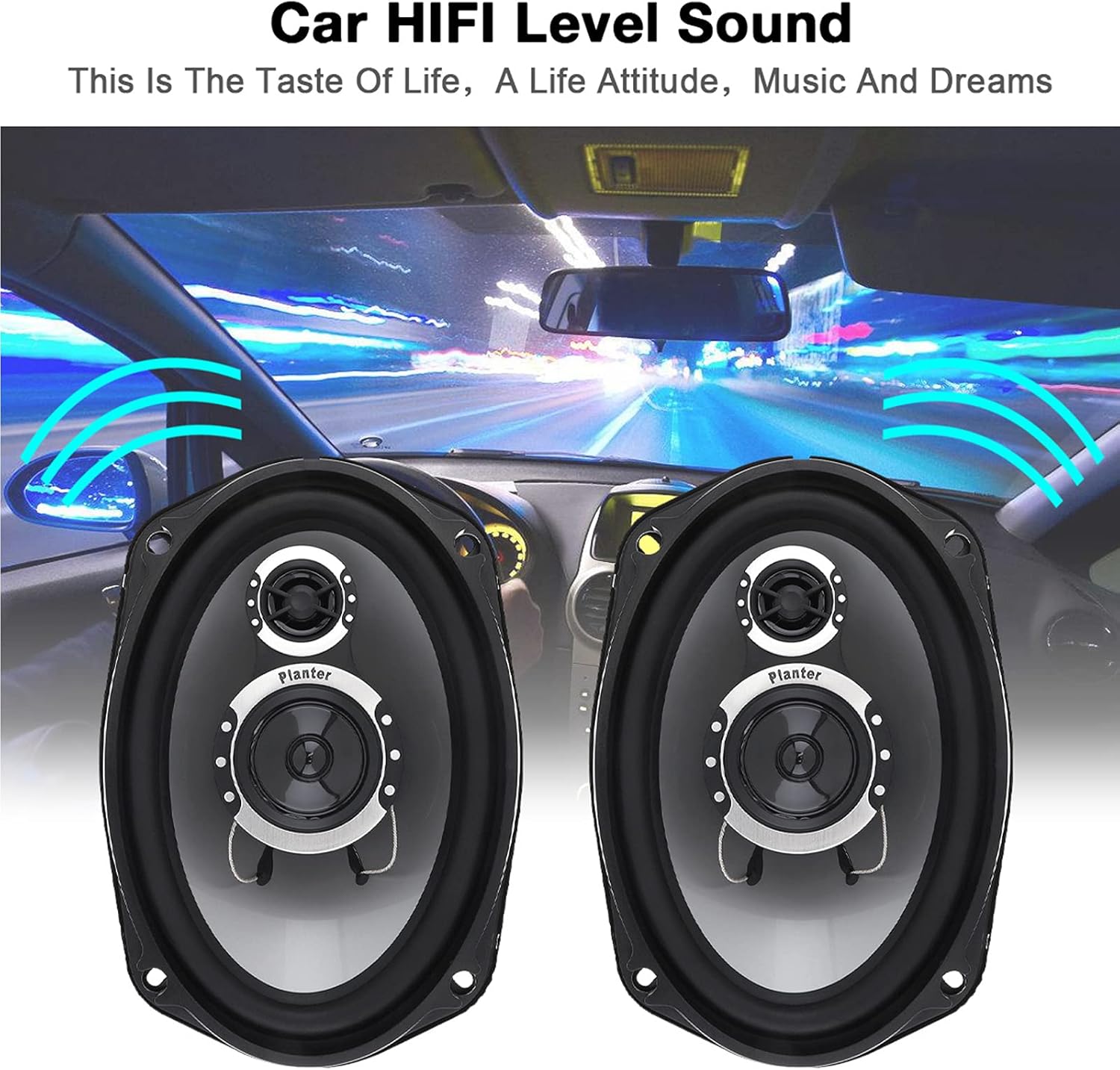 Car Audio coaxial Speakers 6''x 9'' inch,1000 Watt Max 3-Way Speakers (2 Pack) TS-G6941R