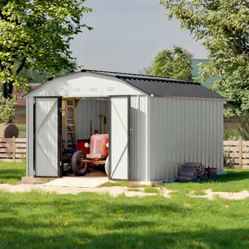 Patiowell 3 x 3 FT Outdoor Storage Shed,Small Garden Tool Storage Shed with Sloping Roof and Single Lockable Door, Outdoor Shed for Backyard Garden Patio Lawn, Grey