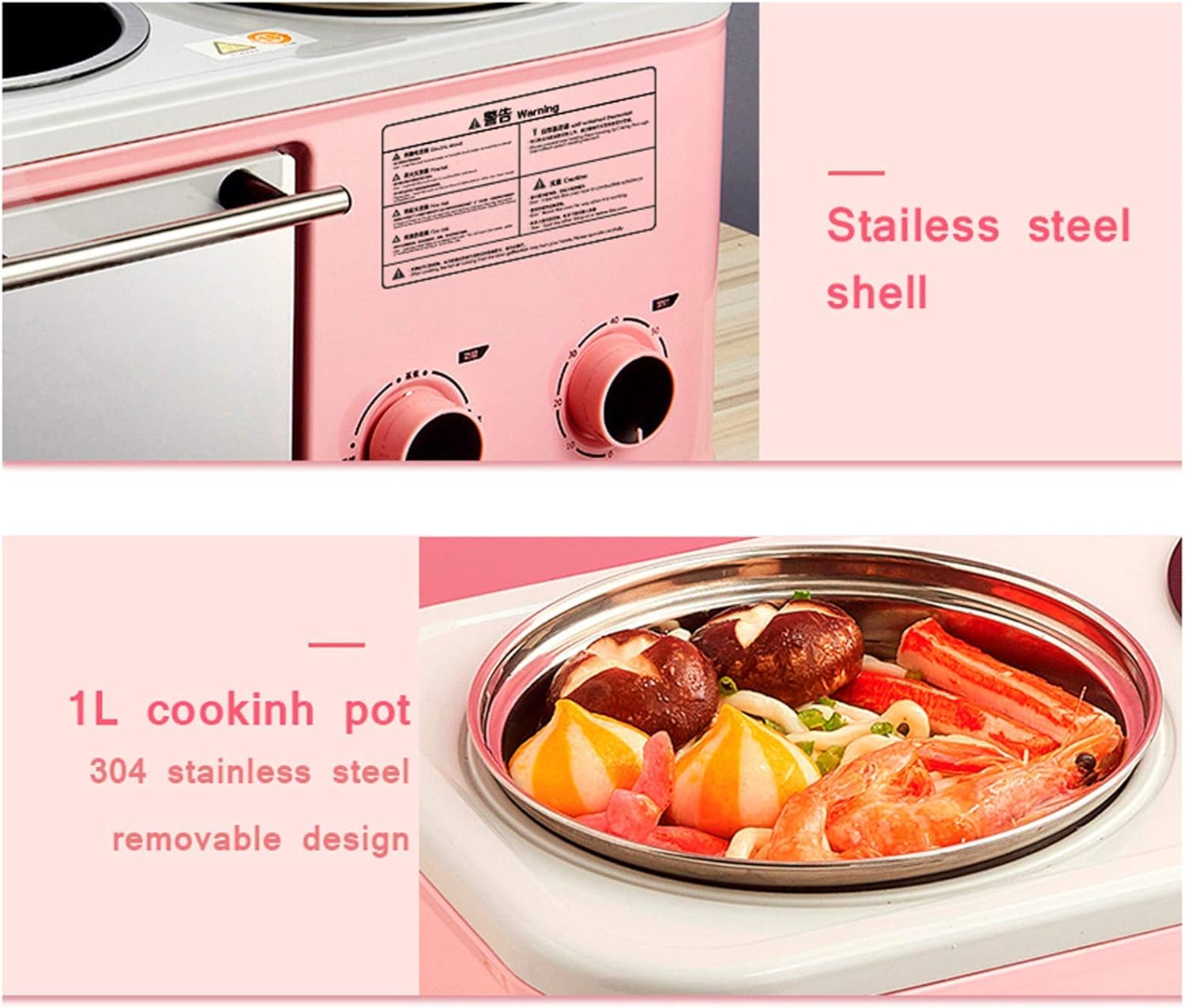 Oven Built in Electric Single Oven - Stainless Steel Premium Convection Halogen Oven Cooker Mini Oven and Grill Ideal for Roasting,Baking Happy Life