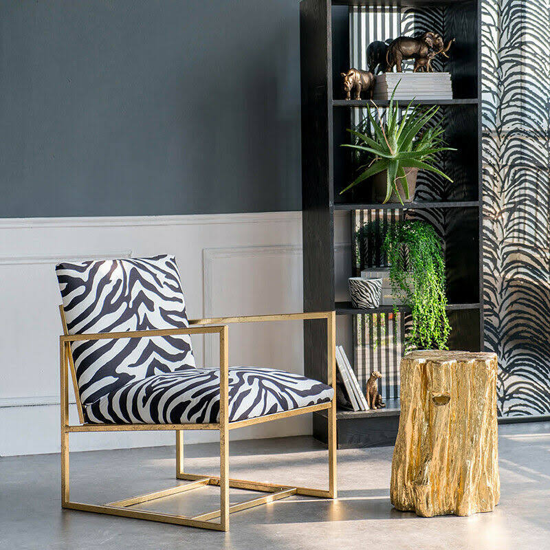 A u0026 B Home Zebra Print Armchair