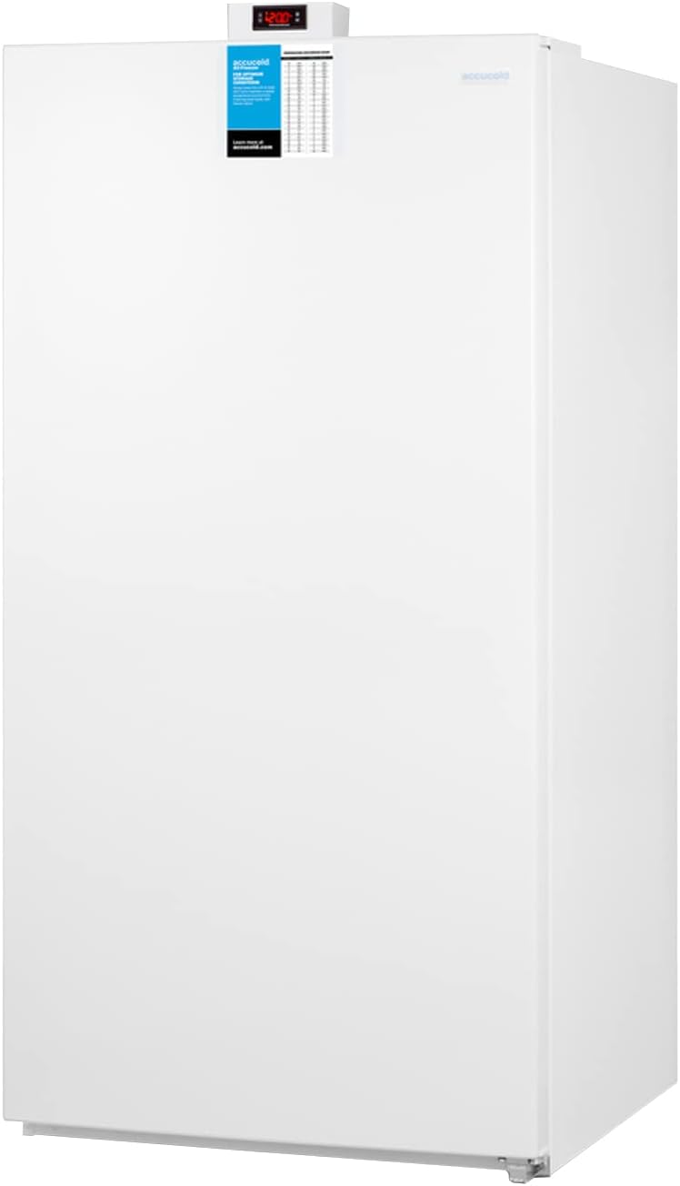 Summit Appliance FFUF194 33" Wide Upright All-Freezer, Electronic Thermostat, 17 cu.ft Capacity, No-Frost Operation, Adjustable Shelves, Interior LED Lighting, RHD Swing, Sealed back