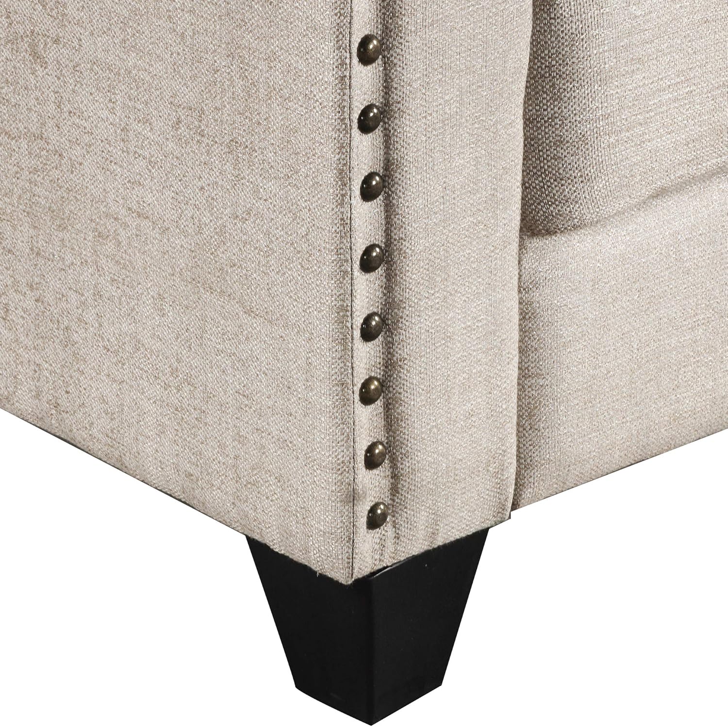 FANYE 3 Pieces Living Room Furniture Sets Include, Loveseat and Armchair, Linen Fabric Upholstered Sectional Classical Rivets Decor and Tufted Back Cushions, Sofa & Couch, 1, Beige 77.2" W
