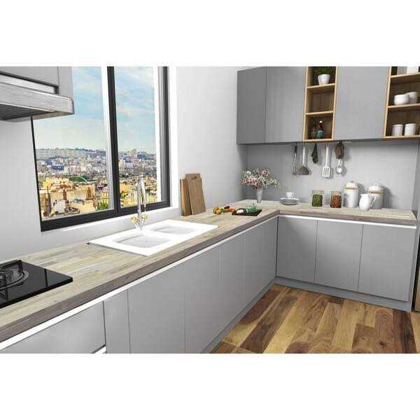 Interbuild Acacia 6 ft. L x 25 in. D x 1.5 in. T Butcher Block Countertop Stain