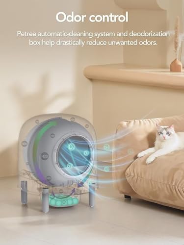 Self Cleaning Cat Litter Box - Automatic Cat Litter Box, Ultra Quiet Cat Toilet, Large Space for Multiple Cats, Smart Sensor Pet Litter Box, with APP Control, Black