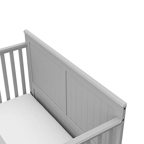 Graco Hadley 5-in-1 Convertible Crib and Changer with Drawer (Black) – GREENGUARD Gold Certified, Crib and Changing Table Combo with Drawer, includes Baby Changing Pad, Converts to Full-Size Bed