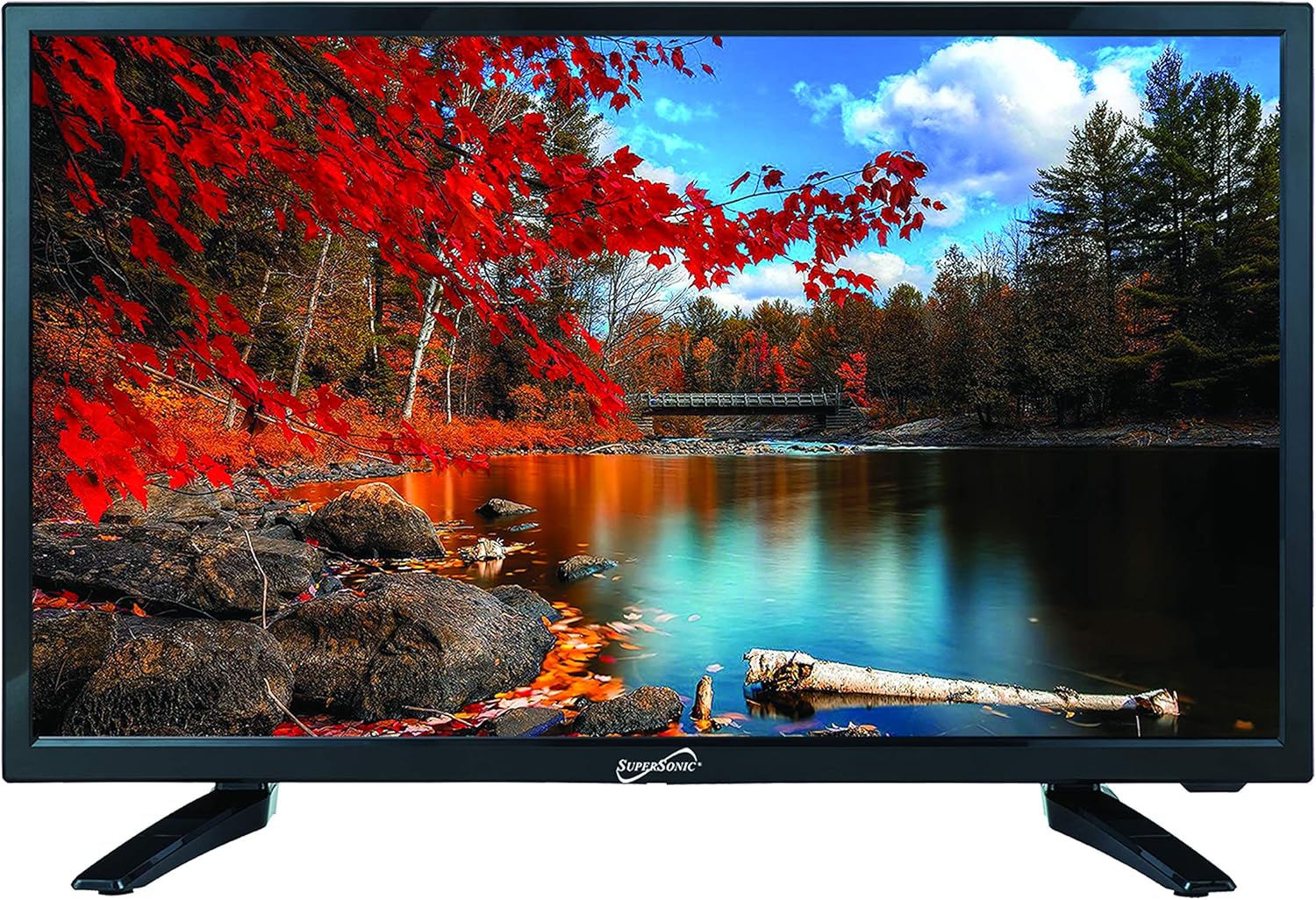 SuperSonic SC-2411 LED Widescreen HDTV & Monitor 24 Flat Screen with USB Compatibility, SD Card Reader, HDMI & AC/DC Input: Built-in Digital Noise Reduction (DC Cable not Included)