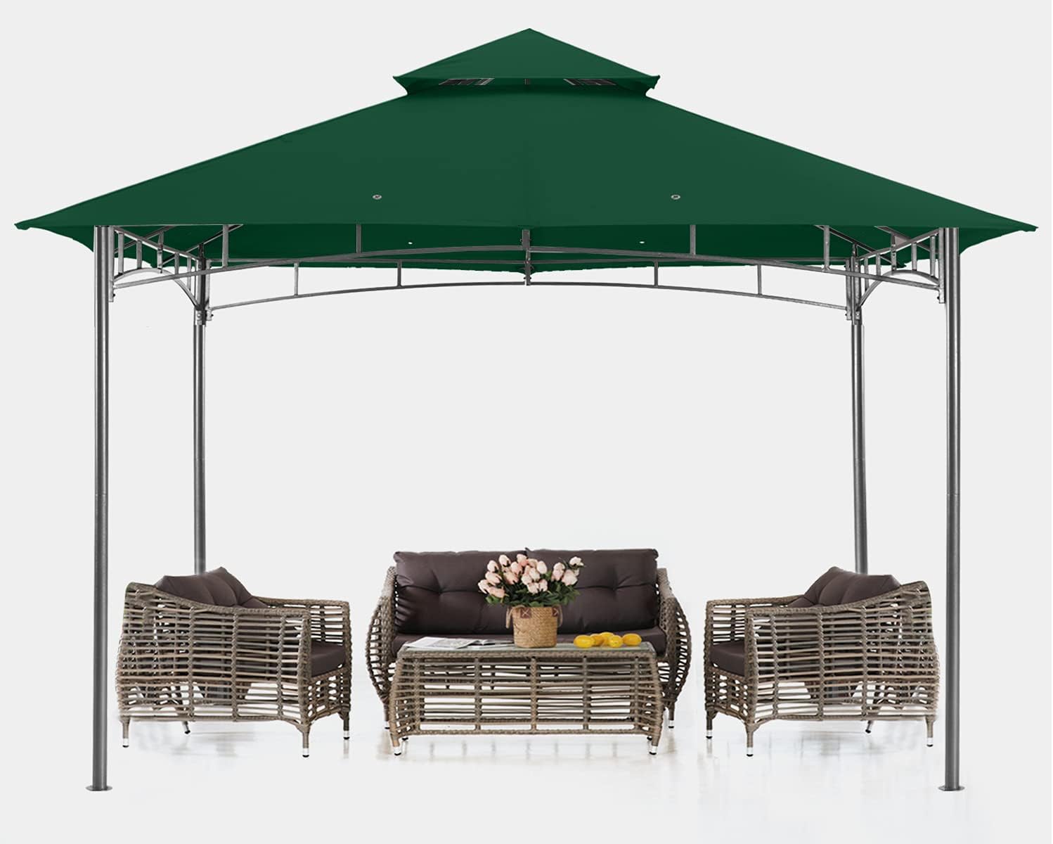 ABCCANOPY 8X 8 Gazebo , Outdoor Gazebo Canopy for Patio Garden Deck, Khaki