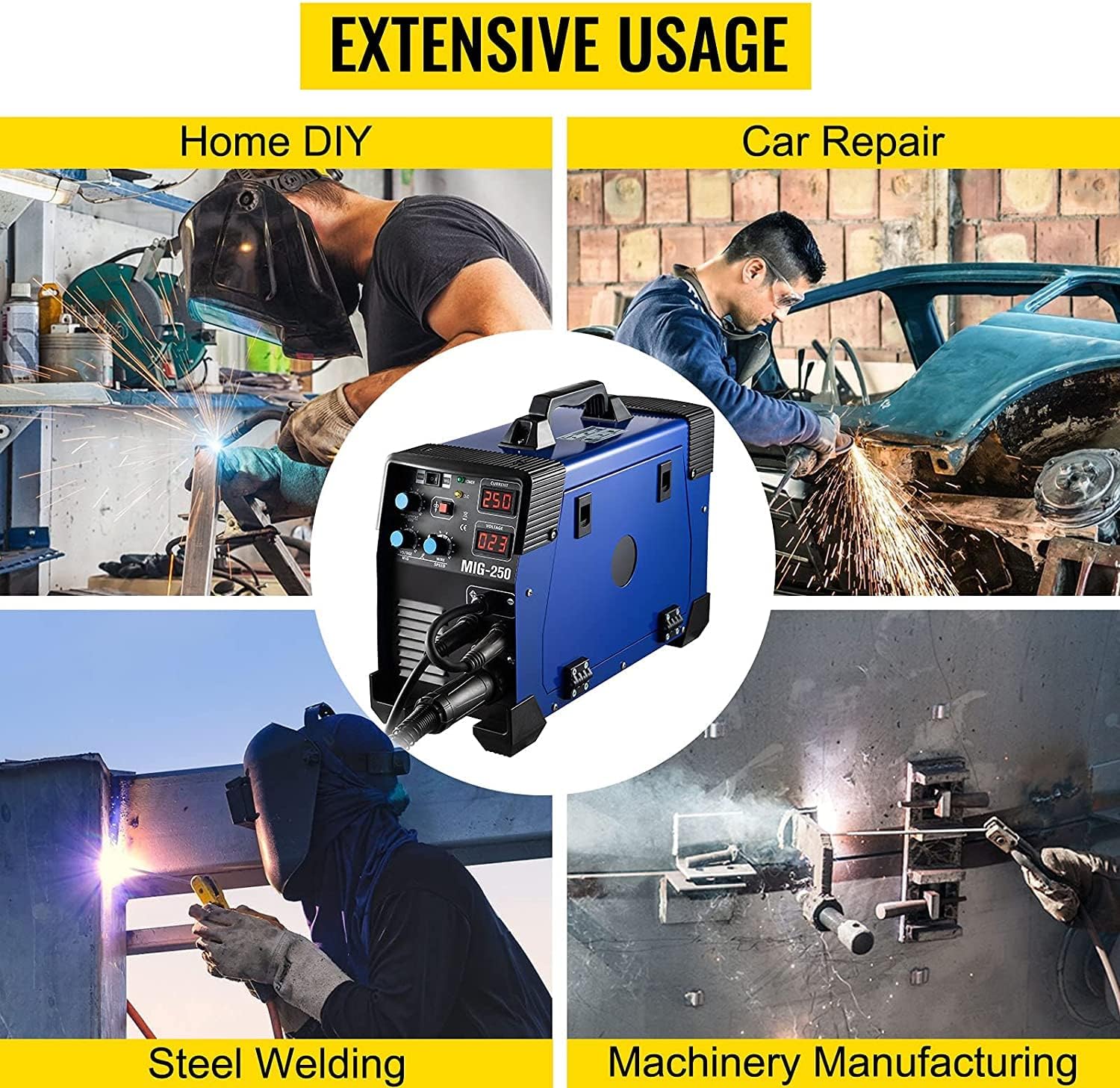 Mophorn MIG Welder, 200 Amp 3 in 1, 220V DC MIG/TIG/Arc Welding Machine, Portable TIG Welder with IGBT Inverter and Digital Display, Lift ARC Welder w/MIG Welder Torch and Cable