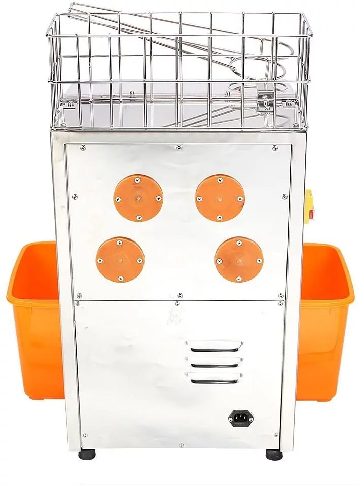 PreAsion 110V Commercial Orange Juice Machine Electric Orange Press Juicer Citrus Juice Squeezer with Plastic Basket with Scraper for Home Commercial Use