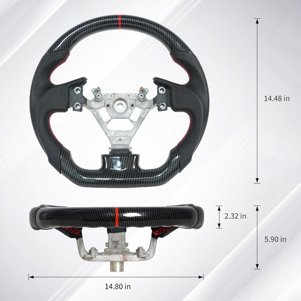 Hydro-Dip Carbon Fiber Perforated Leather Grip Steering Wheel, Car Steering Wheel Fit for Infiniti G35 2004-2007