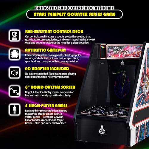 Arcade Classics - WWE Counter Series Game Machine, 4 Games, 8" Liquid Crystal Screen - Mini Cabinet, Portable Gaming, Retro, Countertop Console, Basement Decoration, Man Cave