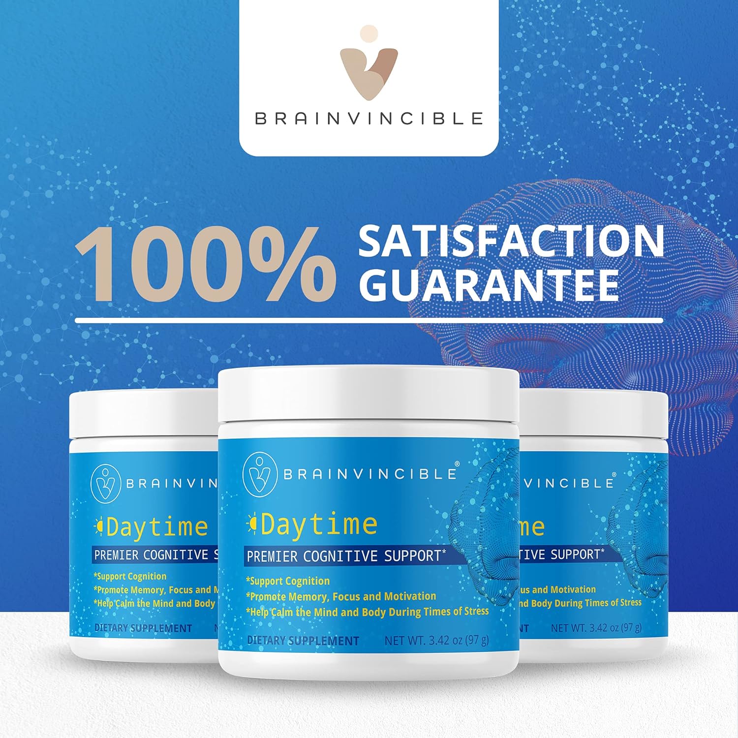 Brainvincible Nootropics | Top Brain Supplement for Memory, Focus, Mental Energy, and Concentration Cognitive Support - Brain Supplement, Brain and Energy Booster - 22 Servings - Made with Ashwagandha Powder, Rhodiola Rosea, Bacopa Monnieri, Ginkgo B