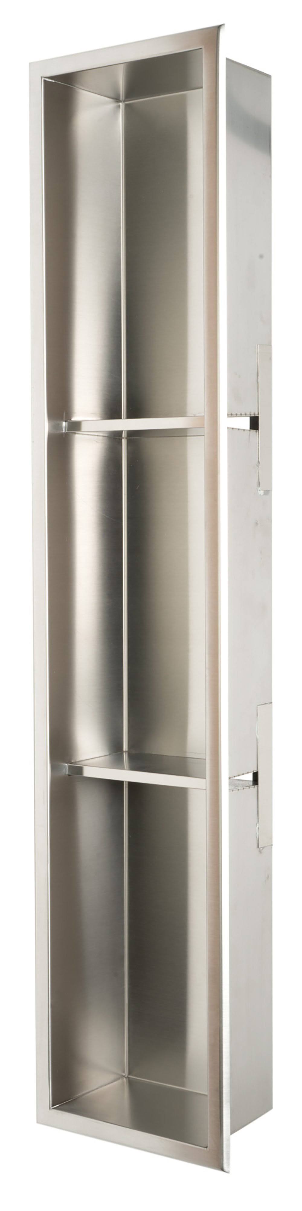 Alfi Brand ABN0836 8 x 36 Vertical Triple Shelf Bath Shower Niche Brushed Stainless Steel