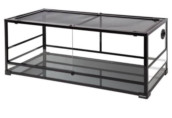 REPTIZOO Knock-Down Glass Terrarium, Extra-Long, 48l18w18h, Easy ASSEMBLY, Black