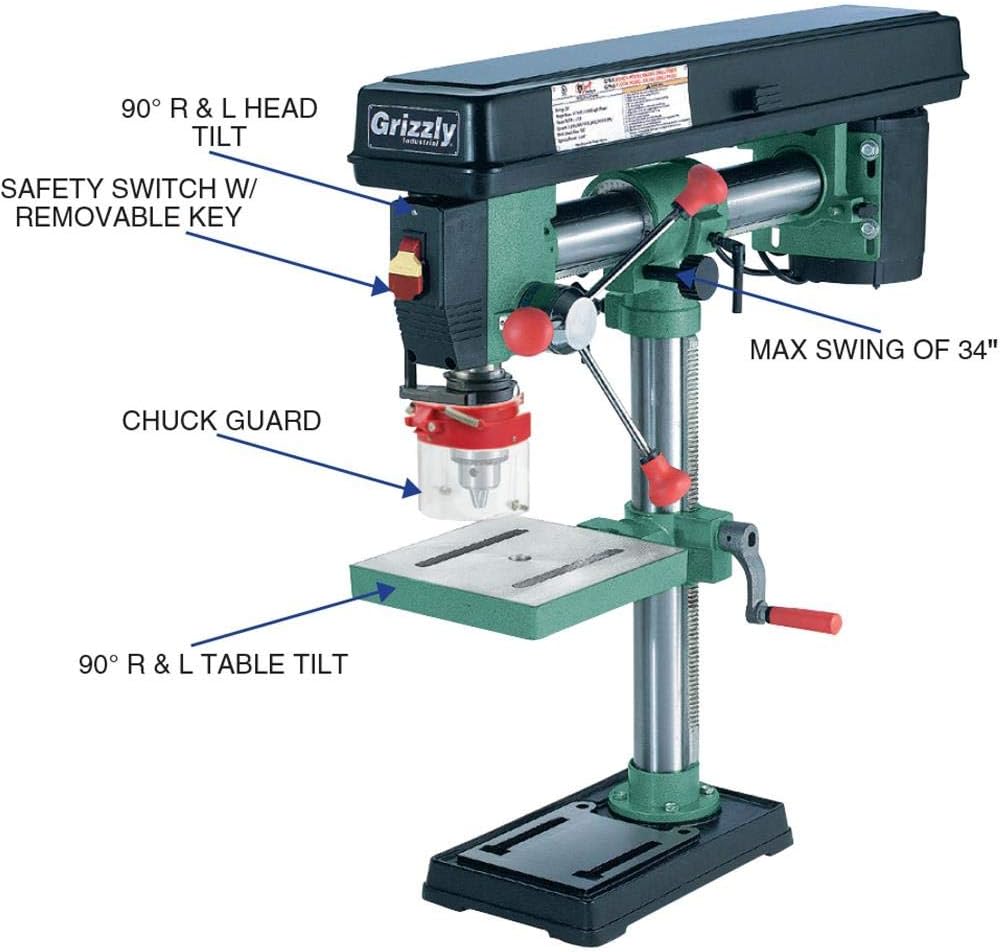 Grizzly Industrial G7945-34" Benchtop Radial Drill Press