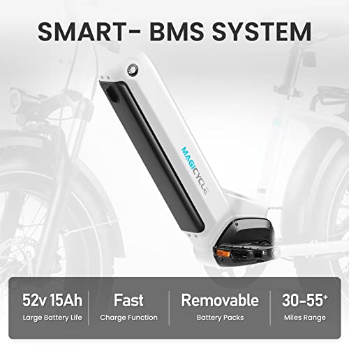 MAGICYCLE Ocelot/Ocelot Pro Step Thru 20" Electric Bike for Adults 750W 52V E Bike 15Ah/20Ah Long Range Electric Bike Max 28 Mph 7 Speeds