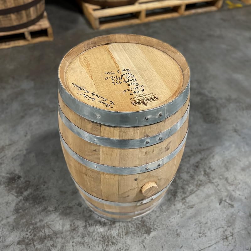 Midwest Barrel Company Authentic Small Bourbon/Whiskey Barrel Used Genuine American White Oak Wood Barrel for Decoration, Furniture & DIY Projects (15 Gallon)