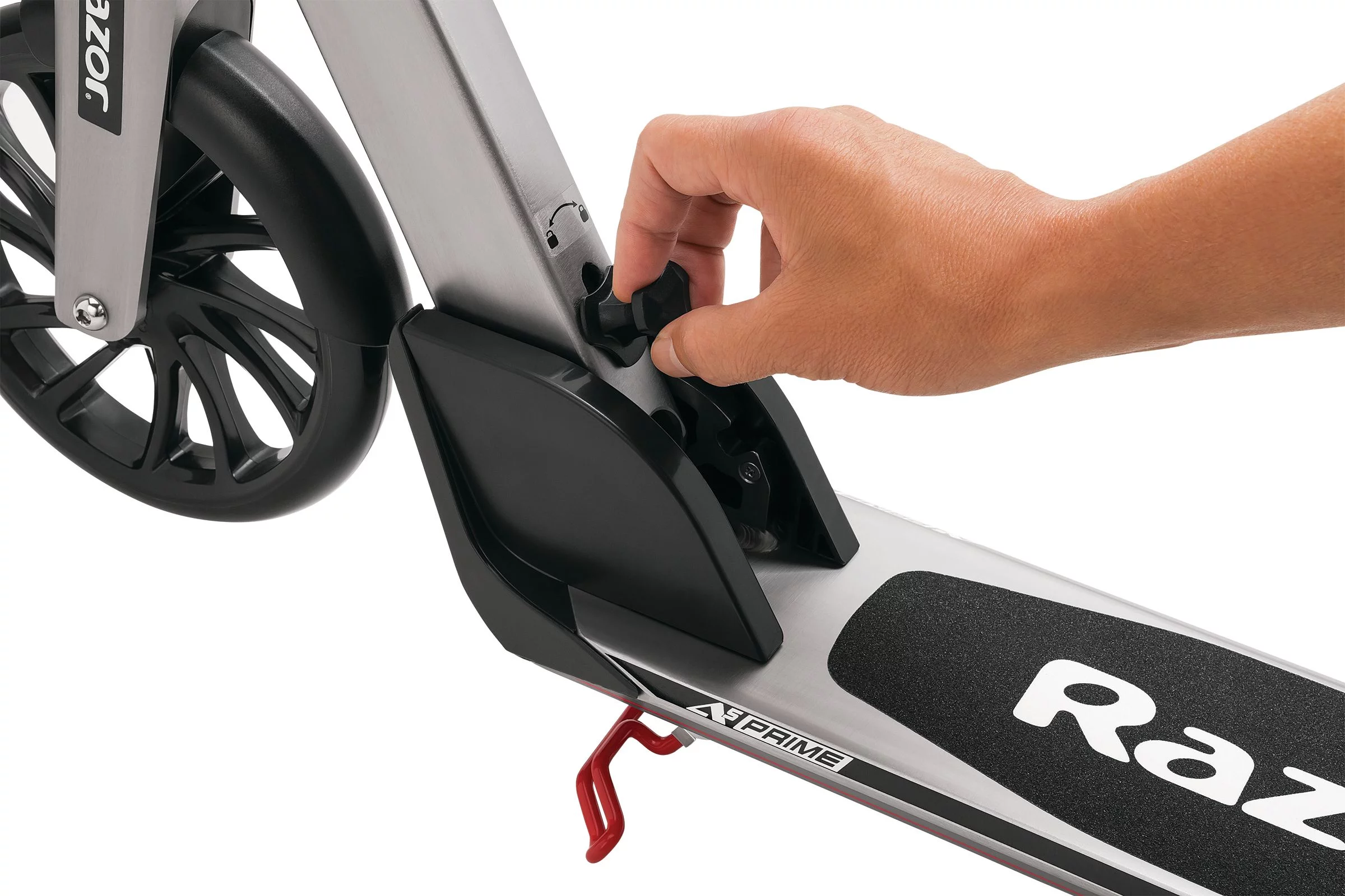 Razor A5 Prime Folding Kick Scooter, 8" Wheels, Anodized Aluminum,  for Kids, Teens, Adults up to 220 lb