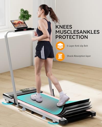 3 in 1 Walking Pad Treadmills - Folding Treadmill 300lbs Capacity Under Desk Treadmill 3.0HP Foldable Treadmill for Home Office with Remote Control & Smart APP Space Saving