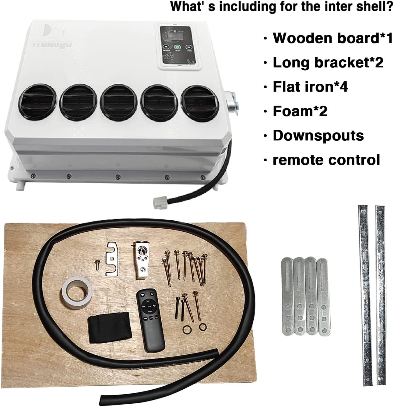 DC 12 Volt RV Truck Air Conditioner ac unit, Intelligent inverter parking air conditioner 12V (white)