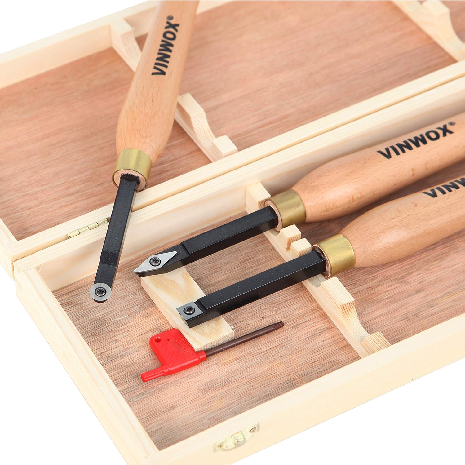 VINWOX 3 PCS Carbide Wood Lathe Turning Tool Set, Carbide Lathe Turning Tool, Carbide Turning Tool, Including Rougher, Finisher, Detailer, Pen Turning tool, Pen Making