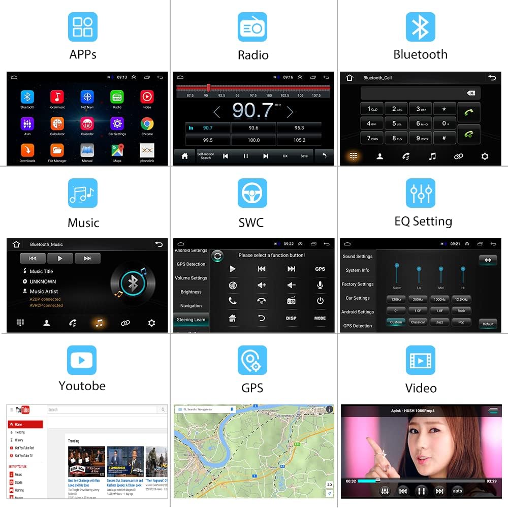 for Honda Civic Car Stereo 10.1 Inch Android Head Unit for Civic 2006-2011 Touch Screen Car Radio with Navigation Bluetooth FM WiFi USB SWC+Backup Camera