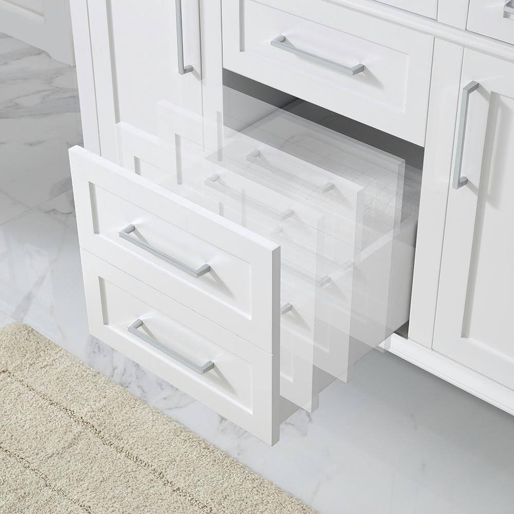 Home Decorators Collection Sonoma 48 in. W x 22 in. D Vanity in White with Carrara Marble Top with White Sinks