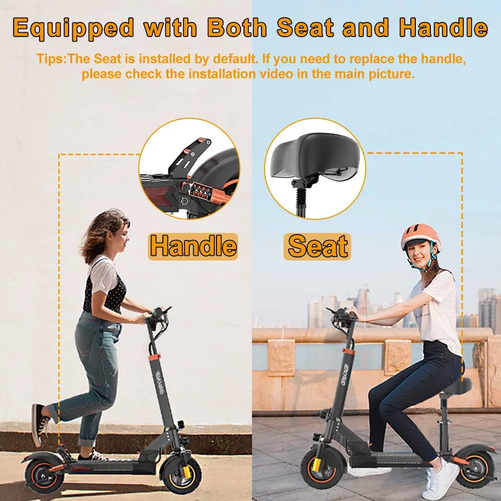 Electric Scooter 28 mph & 25 Miles 700W Kick Scooter, 10" Tires Folding E Scooter Triple Suspension with Seat, Gift for Adult Teens Kids Commuter