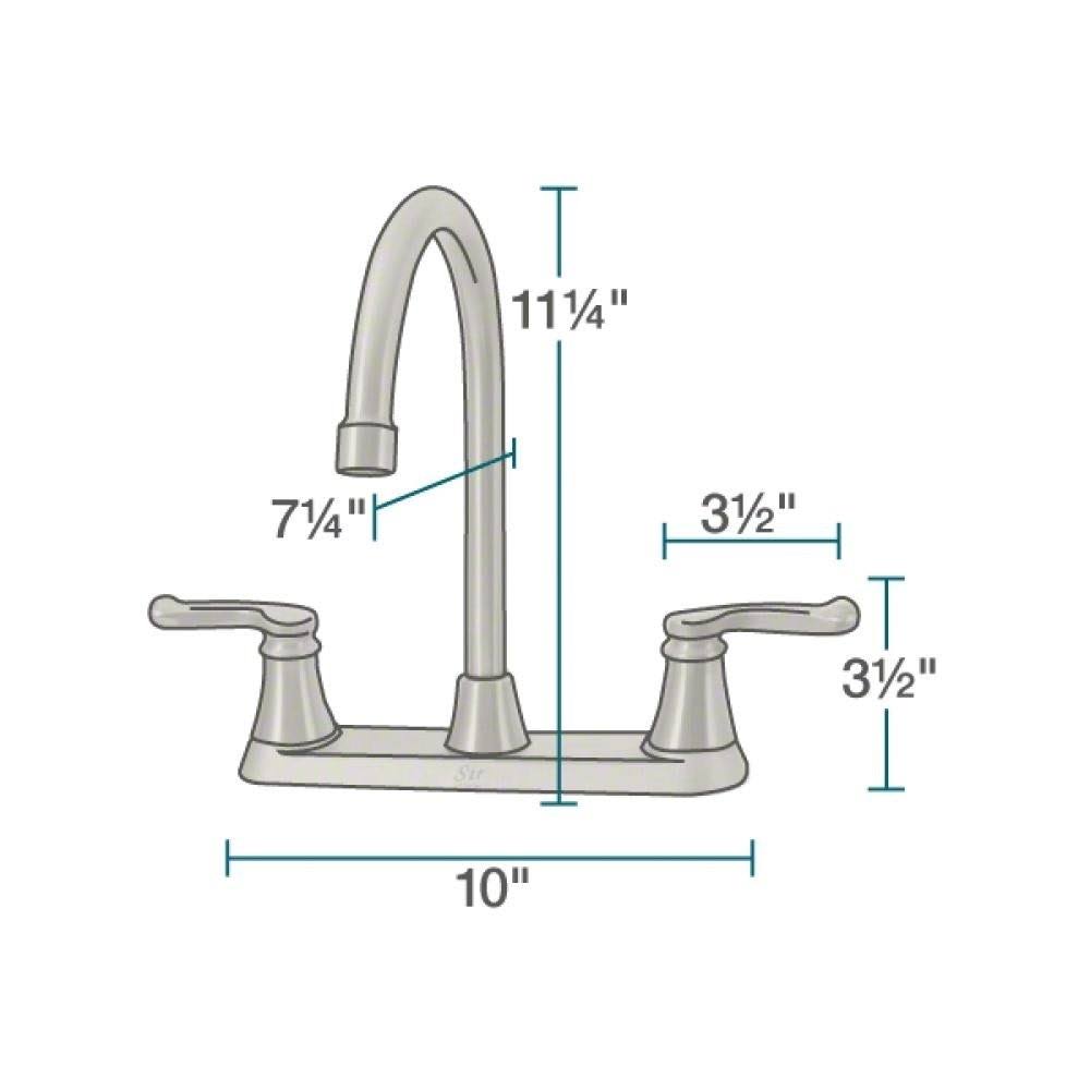 Sir Faucet 7142-BN Brushed Nickel Double Handle Kitchen Faucet