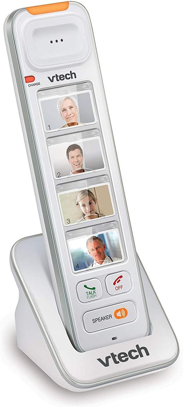 VTech SN5147 Amplified Corded/Cordless Senior Phone with Answering Machine, Call Blocking, 90dB Extra-loud Visual Ringer, One-touch Audio Assist on Handset up to 50dB, Big Buttons and Large Display