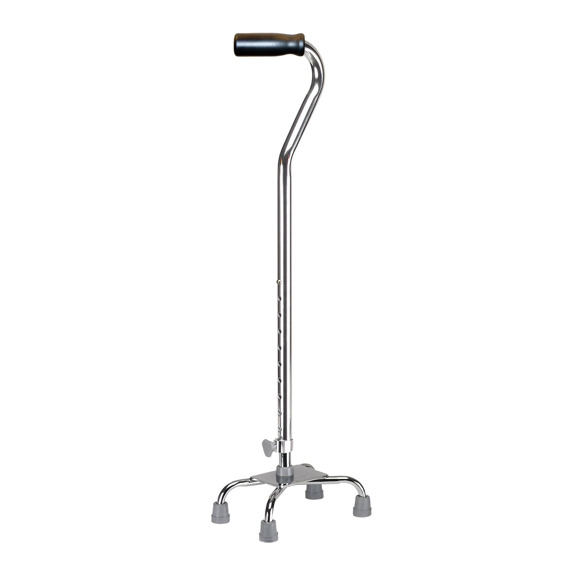 Drive Quad Cane with Small Base, Chrome