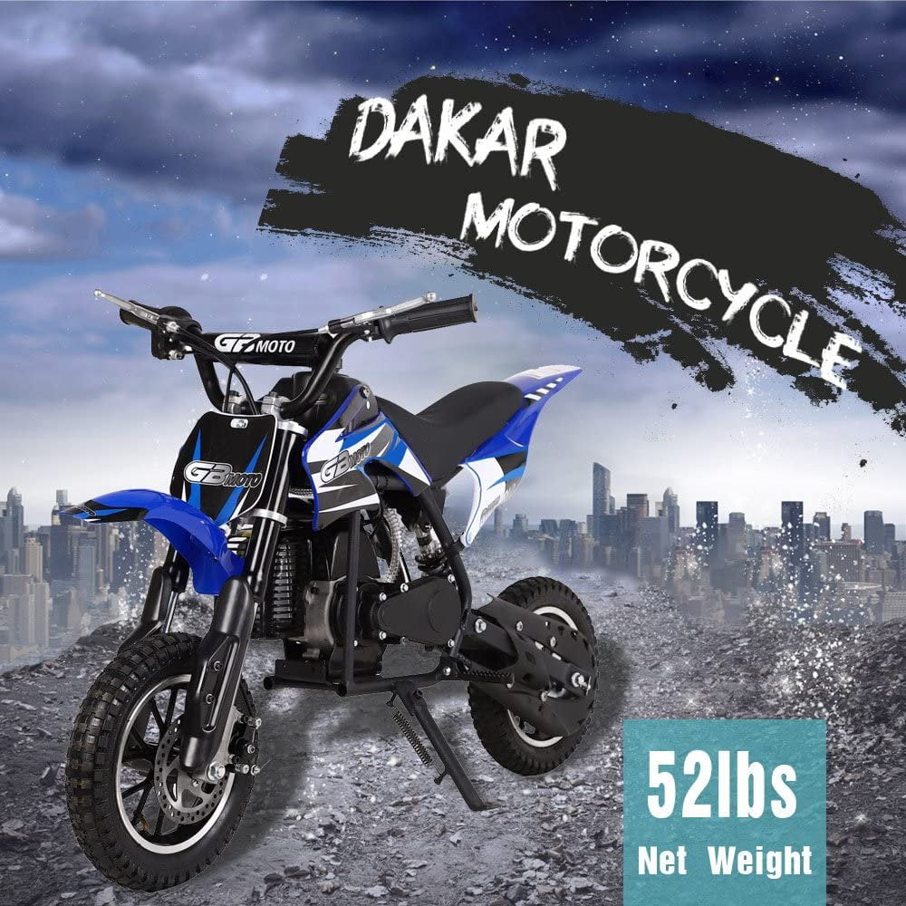 Kids Mini 50CC Gas Dirt Bike, 2 Stroke Ride on Bike with Off-Road Tire, Shocks, Pull Start, Oil Mixed Required, Support Up to 165lbs,Max Speed 20Mph, Age 8+ - Curated Treasures Market