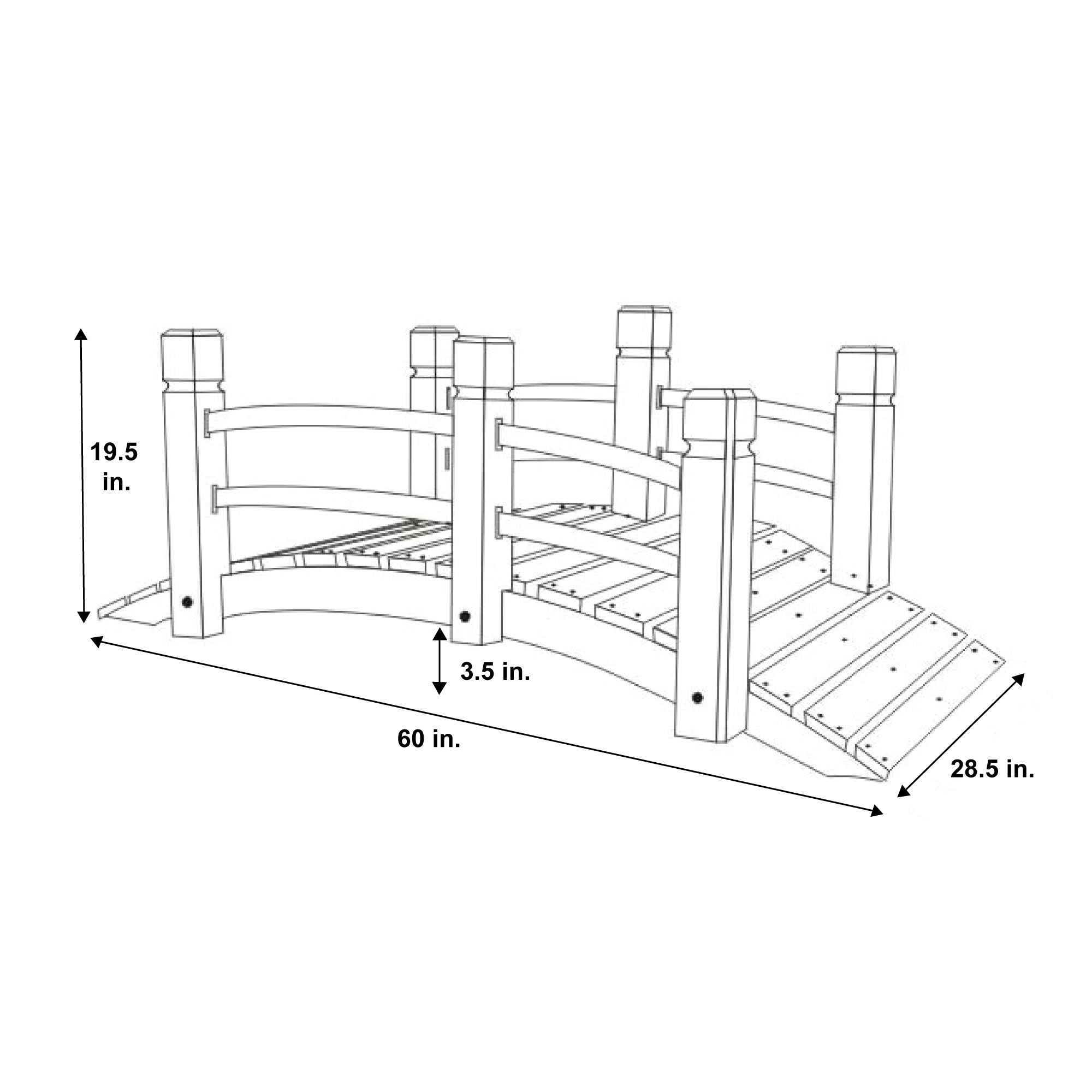 Shine Company 5 ft. Cedar Garden Bridge - Natural