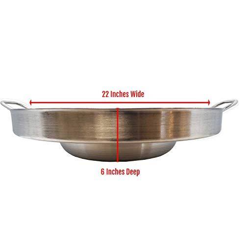Large 3 in 1 Mexican Style Concave Comal Stainless Steel 22x22 Set with Propane Burner Stove u0026 Heavy Duty Metal Cast Iron St