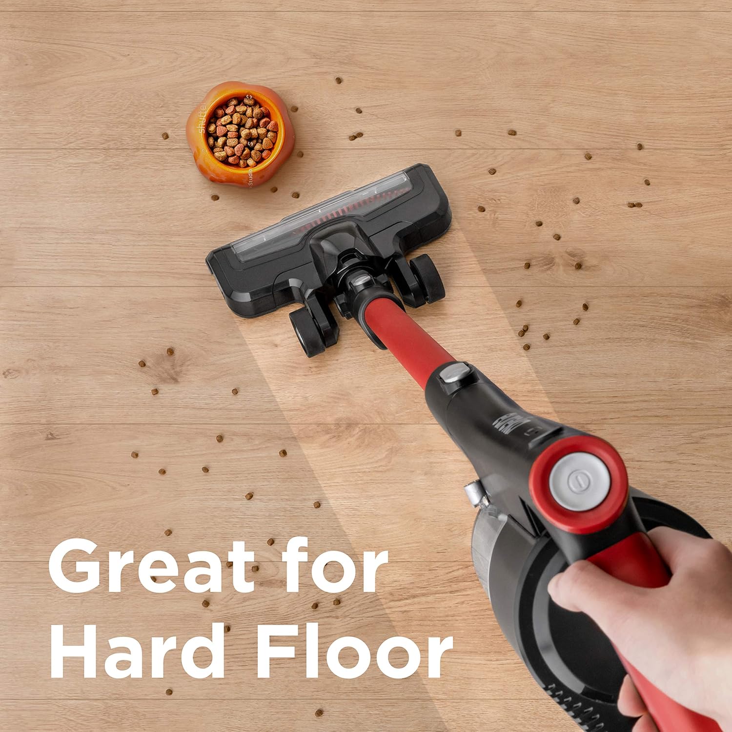 EUREKA Cordless Vacuum Cleaner, Hight Efficiency for All Carpet and Hardwood Floor LED Headlights, Convenient Stick and Handheld Vac, Basic Red